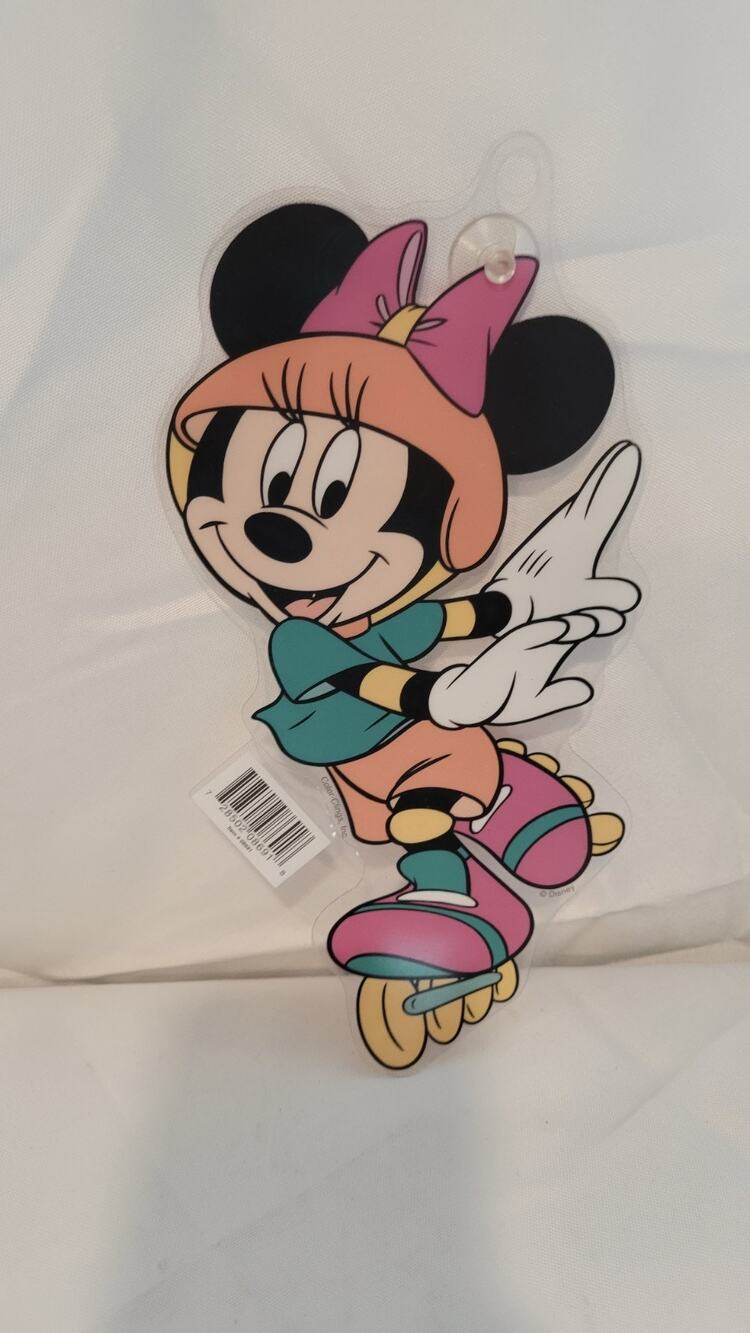Vintage Disney Minnie Mouse Roller Skating Window Cling Color-Clings Suction Cup